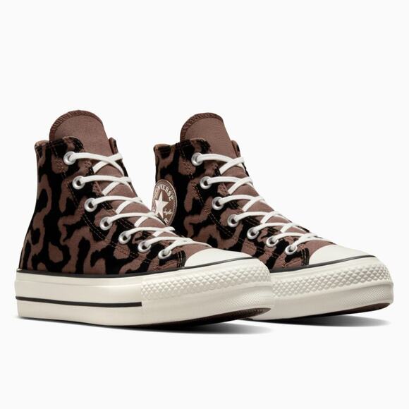 Converse Chuck Taylor All Star Lift Platform Leopard Remix High Top Sneaker 8 - Picture 1 of 9